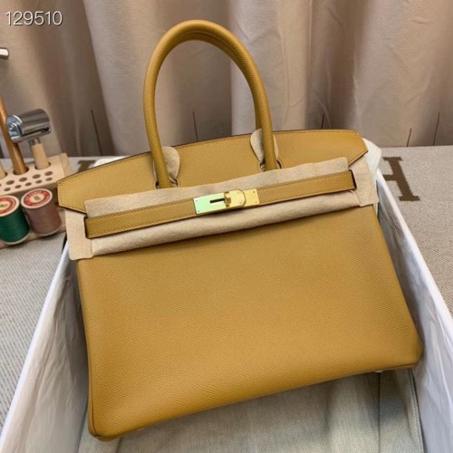 Torba typu tote Hermes Birkin 25CM, oryginalna, skórzana, H25T, żółta