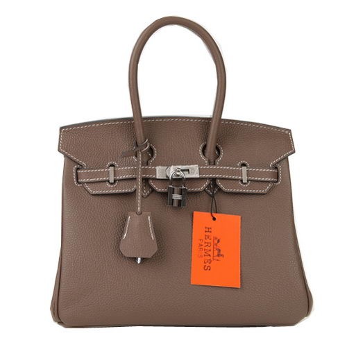Hermes Birkin 25CM Torebka Ciemnoszara Oryginalna Skóra Srebrna