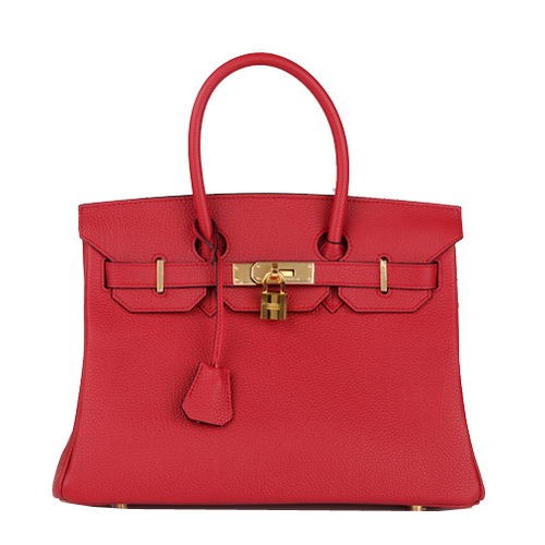 Torba typu tote Hermes Birkin 30CM w kolorze bordowym, oryginalna skóra, H30, złota