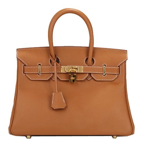 Torba typu tote Hermes Birkin 30CM, karmelowa, oryginalna, skórzana, H30, złota