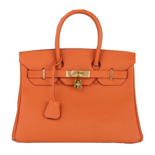 Torba typu tote Hermes Birkin 30CM Pomarańczowa oryginalna skóra H30 Złota