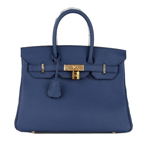 Torba typu tote Hermes Birkin 30CM RoyalBlue Oryginalna skóra H30 Gold