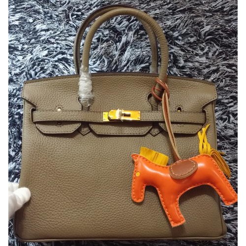 Hermes Birkin 30CM Tote Bags Litchi Leather H30LI Khaki