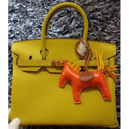 Hermes Birkin 30CM Tote Bags Litchi Leather H30LI Lemon