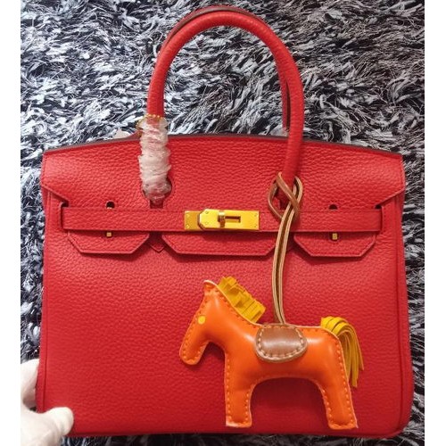 Hermes Birkin 30CM Tote Bags Litchi Leather H30LI Red