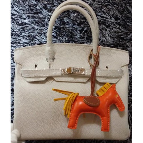 Hermes Birkin 30CM Tote Bags Litchi Leather H30LI White