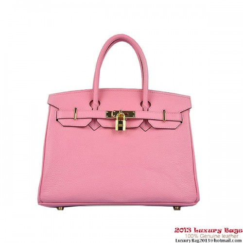 Hermes Birkin 30CM Tote Bags Pink Togo Leather Gold