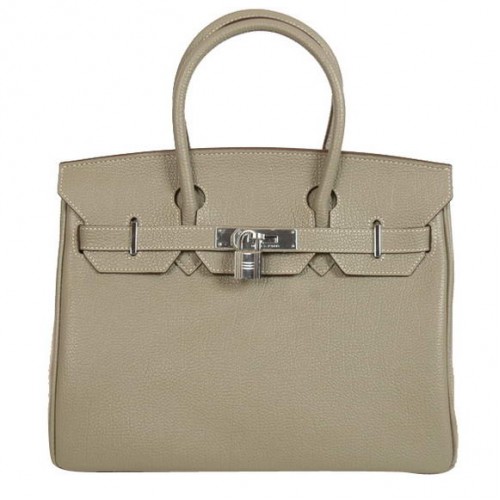 Hermes Birkin 30CM Tote Bags Gładka skóra Togo Khaki
