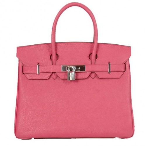 Hermes Birkin 30CM Tote Bags Gładka skóra Togo Peach