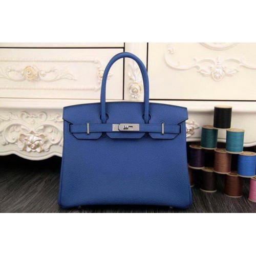 Hermes Birkin 35CM 30CM Torba typu tote, oryginalna skóra HB35O, niebieska