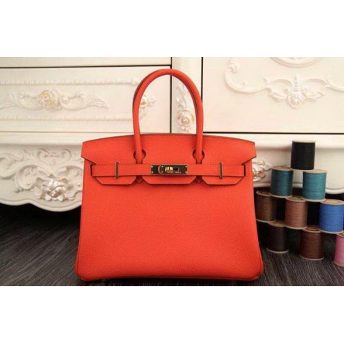 Hermes Birkin 35CM 30CM Torba typu tote, oryginalna skóra HB35O, pomarańczowa