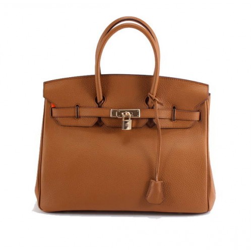 Torebka Hermes Birkin 35CM Togo Leather 6089 Jasnokawowy Złoty