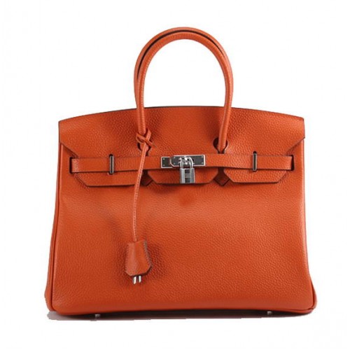 Torebka Hermes Birkin 35CM Togo Leather 6089 Orange Silver