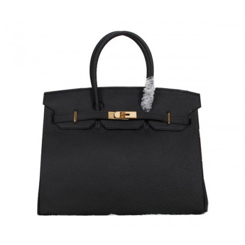 Hermes Birkin 35CM Torba typu tote Czarna Clemence Skóra H35 Złota