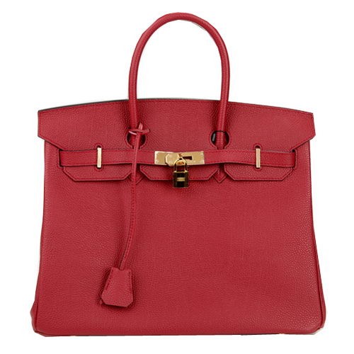 Hermes Birkin 35CM Torba typu tote w kolorze bordowym, oryginalna skóra, H35, złota