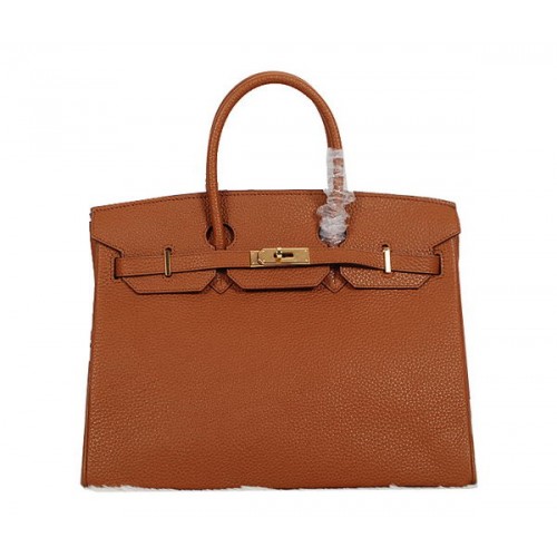 Torba typu tote Hermes Birkin 35CM w kolorze camelowym, Clemence, skóra H35, złota