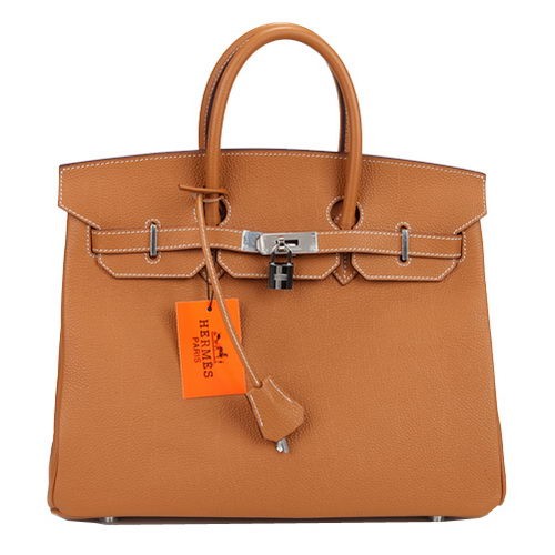 Torba typu tote Hermes Birkin 35CM, karmelowa, oryginalna, skórzana, H35, srebrna
