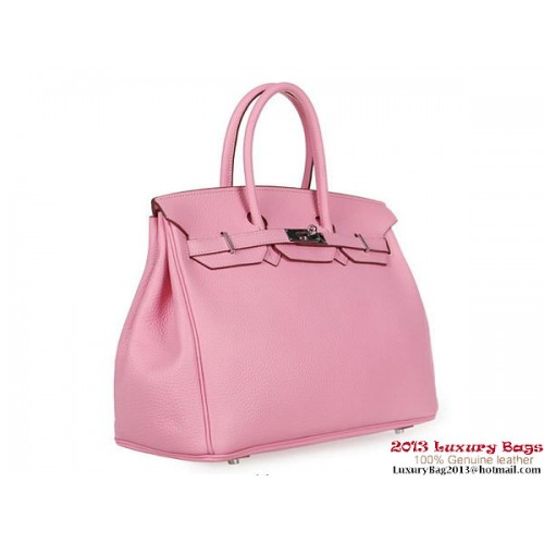 Hermes Birkin 35CM Tote Bag Clemence Leather H1035 Pink
