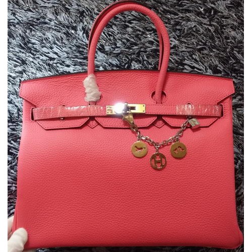 Hermes Birkin 35CM Tote Bag Litchi Leather HB35GL Cherry