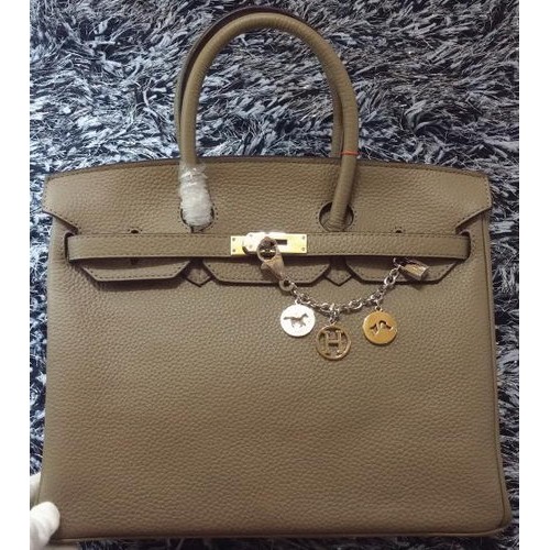 Hermes Birkin 35CM Torba typu tote ze skóry liczi HB35GL Szara