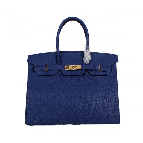 Torba typu tote Hermes Birkin 35CM RoyalBlue Clemence Leather H35 Gold