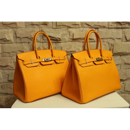 Hermes Birkin 35CM Torba typu tote żółta Clemence Leather H6089 Złoto/Srebro