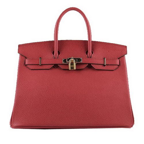 Hermes Birkin 35CM Torebka z czerwonej skóry licowej H-35 Gold