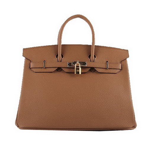 Torby Hermes Birkin 35CM ze skóry licowej pszenicy H-35 Gold