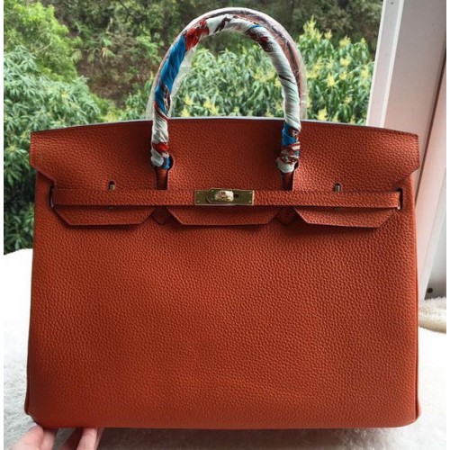 Hermes Birkin 40CM Torebka Oryginalna Skóra BK40 Pomarańczowa
