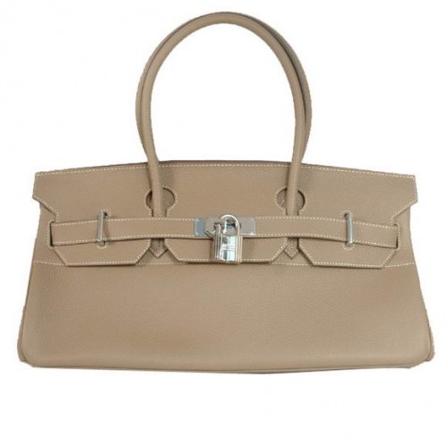 Hermes Birkin 42cm JPG Birkin Togo Skórzana Ciemnoszara Torba Srebrne Okucia