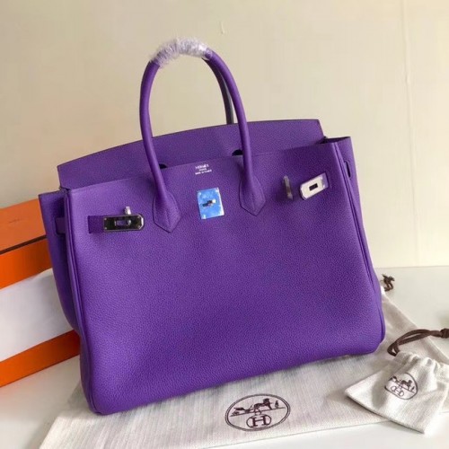 Torebka Hermes Birkin Original Leather 35CM 17825 fioletowa