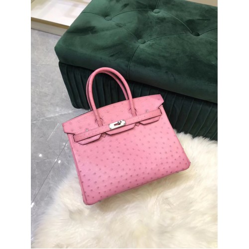 Hermes Birkin Bag Original Leather Ostrich skin HBK2530 pink