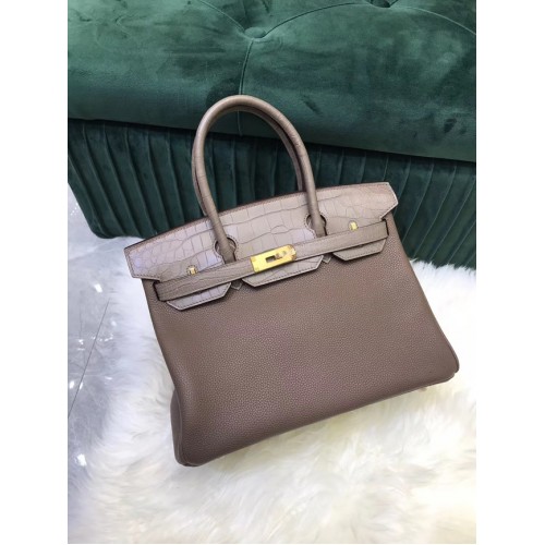 Hermes Birkin Bag Original Leather crocodile togo HBK2530 grey