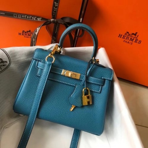Hermes Birkin Togo Leather 22590 niebieski