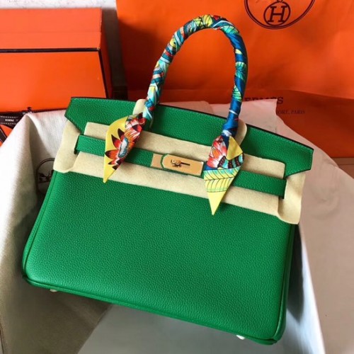 Torba typu tote Hermes Birkin Original Togo Leather BK35 zielona