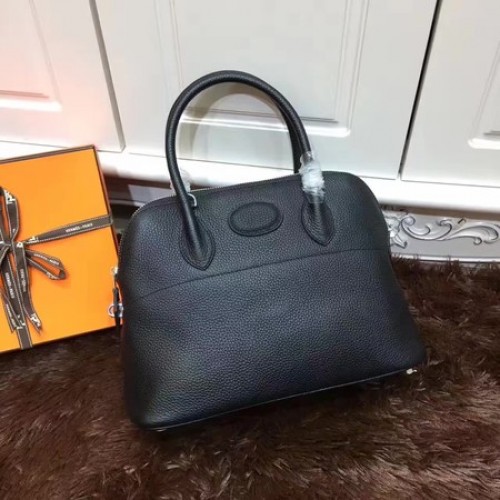 Torba typu tote Hermes Bolide 31CM ze skóry cielęcej B3302 w kolorze czarnym