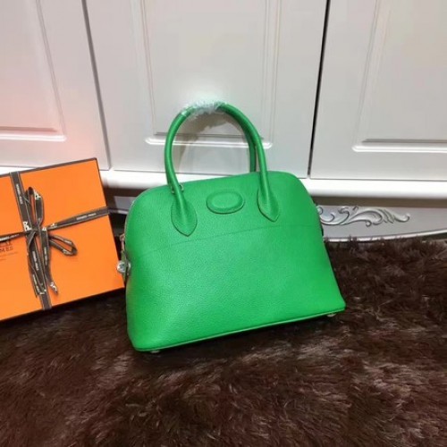 Torba typu tote Hermes Bolide 31CM ze skóry cielęcej B3302 w kolorze zielonym