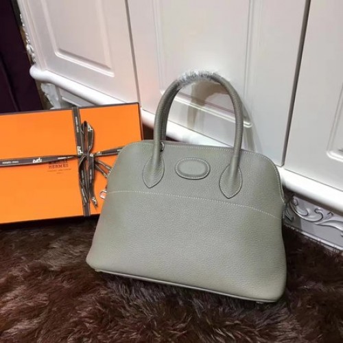 Torba typu tote Hermes Bolide 31CM ze skóry cielęcej B3302 w kolorze szarym