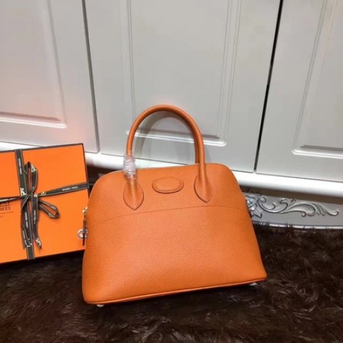 Torba typu tote Hermes Bolide 31CM ze skóry cielęcej B3302 pomarańczowa