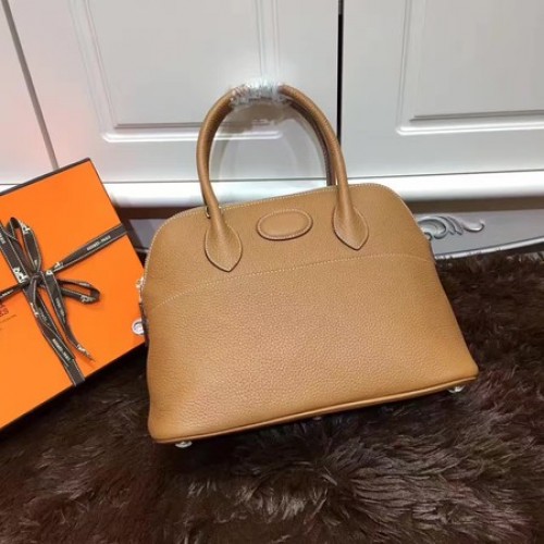Torba typu tote Hermes Bolide 31CM ze skóry cielęcej B3302 Wheat
