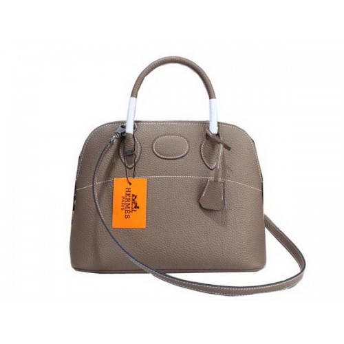 Torba typu tote Hermes Bolide 31CM ze skóry cielęcej H509083 w kolorze szarym