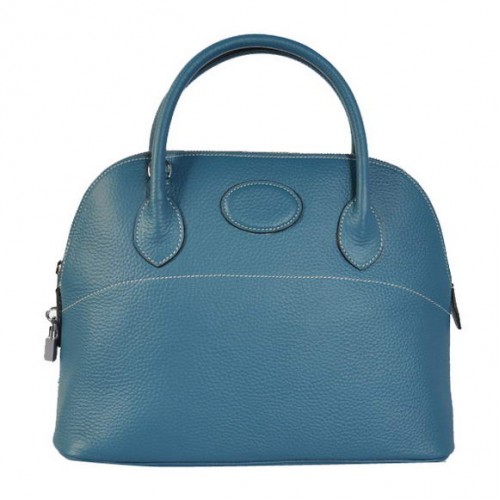 Hermes Bolide 31CM Tote Bags Clemence H1031 Blue