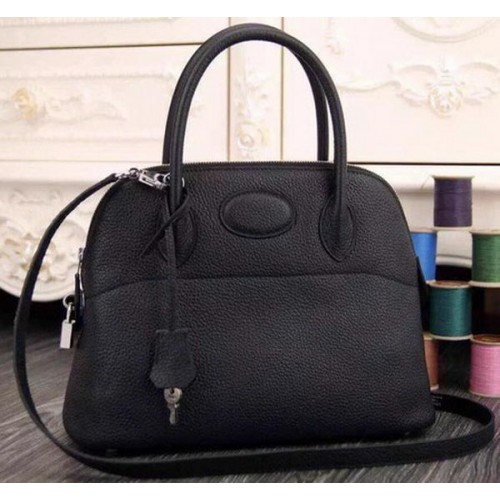 Torba typu tote Hermes Bolide 37CM ze skóry cielęcej B1004 w kolorze czarnym