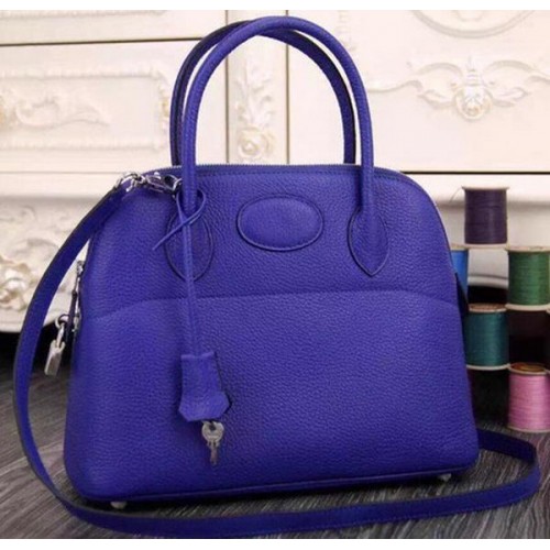 Torba typu tote Hermes Bolide 37CM ze skóry cielęcej B1004 Royal