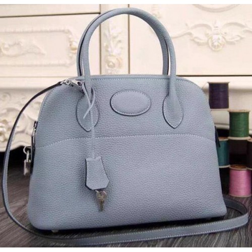 Torba typu tote Hermes Bolide 37CM ze skóry cielęcej B1004 SkyBlue