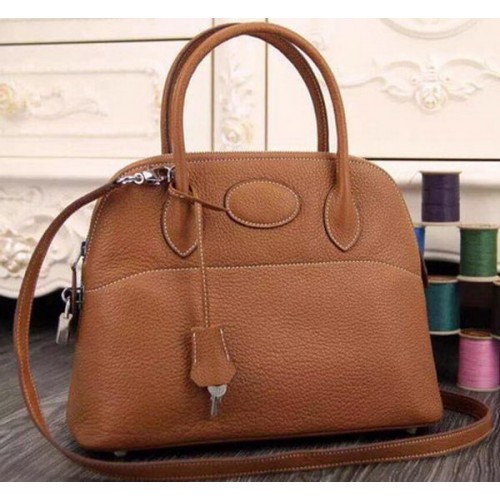Torba typu tote Hermes Bolide 37CM ze skóry cielęcej B1004 Wheat