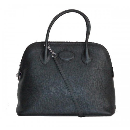 Hermes Bolide 37CM Torba ze skóry cielęcej H509084 Czarna