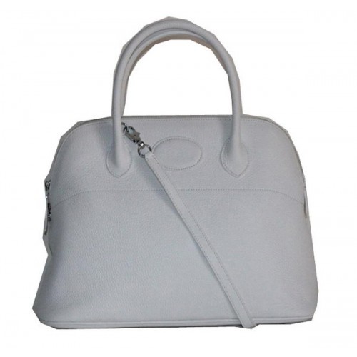 Hermes Bolide 37CM Torba ze skóry cielęcej H509084 Biała