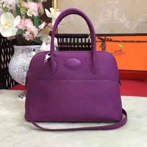 Torba Hermes Bolide Original Leather Tote Bag B1007 Purple