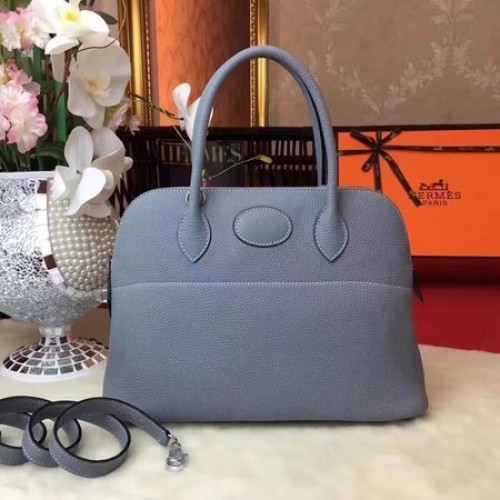 Hermes Bolide Oryginalna skórzana torba typu tote B1007 Skyblue